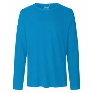 Neutral Pánské tričko s dlouhým rukávem z organické Fairtrade bavlny - Safírová modrá | L