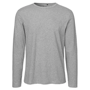 Neutral Pánské tričko s dlouhým rukávem z organické Fairtrade bavlny - Sportovně šedá | L