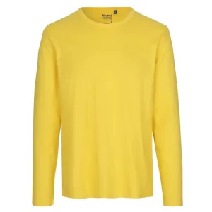 Neutral Pánské tričko s dlouhým rukávem z organické Fairtrade bavlny - Žlutá | L