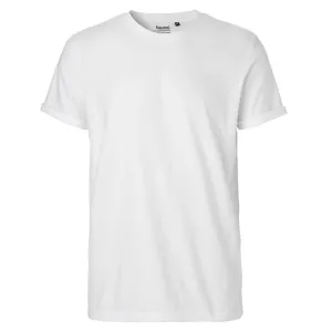 Neutral Pánské tričko s ohrnutými rukávy z organické Fairtrade bavlny - Bílá | S