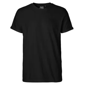 Neutral Pánské tričko s ohrnutými rukávy z organické Fairtrade bavlny - Černá | XXL