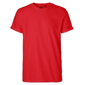 Neutral Pánské tričko s ohrnutými rukávy z organické Fairtrade bavlny - Červená | L #3799236