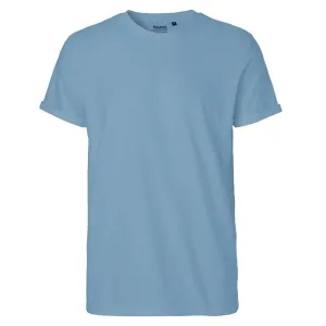 Neutral Pánské tričko s ohrnutými rukávy z organické Fairtrade bavlny - Dusty indigo | M