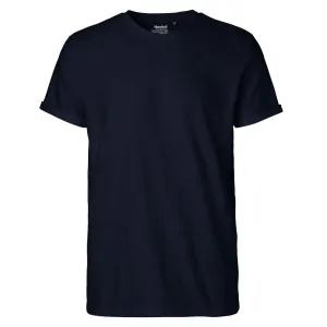 Neutral Pánské tričko s ohrnutými rukávy z organické Fairtrade bavlny - Námořní modrá | S