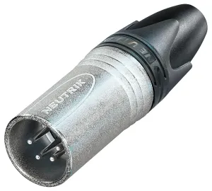 XLR kabelová zástrčka Neutrik NC 4 MXX, rovná, 4pól., 3,5 - 8 mm, stříbrná
