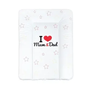 New Baby Přebalovací podložka měkká I love Mum and Dad bílá 70 × 50 cm