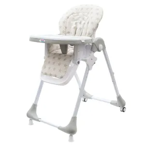 NEW BABY - Jídelní židlička Gray Star - ekokůže
