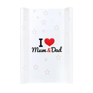 NEW BABY - Přebalovací podložka I love Mum and Dad bílá 70x50cm