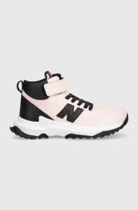 Dětské kožené zimní boty New Balance GT800TP3 růžová barva