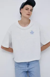 Bavlněné tričko New Balance WT13561SAH šedá barva