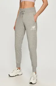 Kalhoty New Balance WP03530AG dámské, šedá barva, melanžové