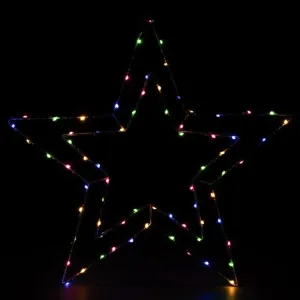 Nexos  91102 NEXOS Vánoční LED dekorace stříbrná hvězda, 50 cm, barevná #5490929