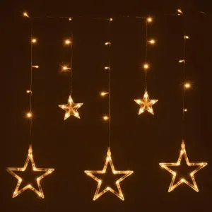 Nexos 41712 Vánoční LED řetěz - hvězdy - 61 LED 0,6 m teple bílé