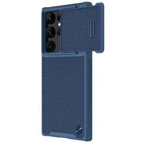 Nillkin Textured S Case Samsung Galaxy S22 Ultra pancéřované pouzdro s krytem fotoaparátu modré barvy