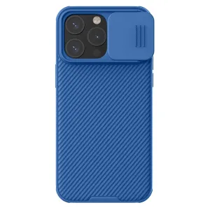 Pancéřované magnetické pouzdro Nillkin CamShield Pro pro iPhone 15 Pro Max s krytem fotoaparátu - modré
