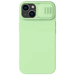 Nillkin CamShield Silky Silicone Case Pouzdro na iPhone 14 Plus s krytem fotoaparátu zelené