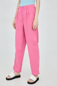 Kalhoty Noisy May dámské, fialová barva, široké, medium waist #4529471