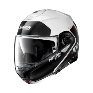 Moto helma Nolan N100-5 Plus Distinctive N-Com P/J  Metal White  3XL (65)