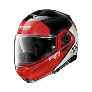 Moto helma Nolan N100-5 Plus Distinctive N-Com P/J  Glossy Black-Red  XXS (54)
