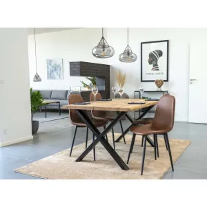 Norddan Designová jídelní židle Myla, vintage hnědá