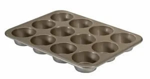 Nordic Ware Muffiny plát s 12 formičkami, 33 x 25 cm, zlatá/stříbrná 45550