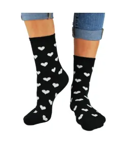 Noviti SB026 srdce Lurex Dámské ponožky, 35-38, černá #5642717