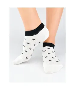 Noviti ST 033 W 01 ažurové černobílé Dámské kotníkové ponožky, 36/41, Mix
