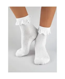 Noviti SB020 volánek 23-34 Dívčí ponožky, 31-34, bílá