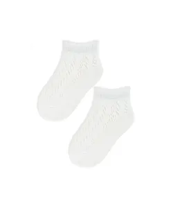 Noviti SB063 ažur Dívčí ponožky, 23-26, bílá