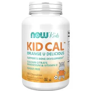 Now® Foods Kid Cal, Orange, Vápník, Hořčík, Vitamín D pro děti, 100 bonbónů