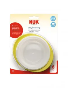 NUK - EL Dětská miska se 2 víčky a přísavkou (fialová)