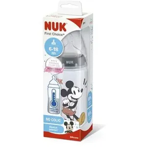 NUK FC+ láhev Mickey s kontrolou teploty 300 ml, šedá #108125