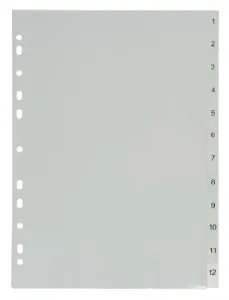 Rozdružovač A4 1-12 PP číselný šedý