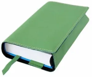 Variabilní kožený obal na knihu se záložkou - kůže zelená
