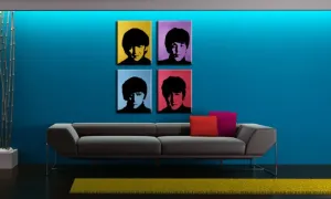 Ručně malovaný POP Art Beatles 4 dílný 100x100cm #1459446