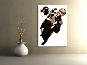 Ručně malovaný POP Art Luis Armstrong 1 dílný 70x100cm