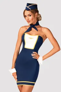 Modrý sexi halloweenský kostým Stewardess #3610238