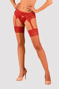Červené podvazkové punčochy Lacelove #4989339