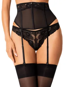 Kouzelný podvazkový pás Serena Love garter belt - Obsessive XL/2XL Černá