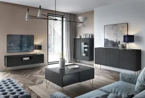 Moderní obývací sestava HARIO, černá