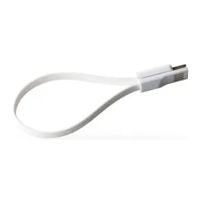 USB datový kabel - micro USB Azuri 20 cm magnetický bílý