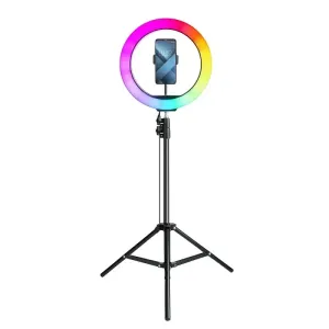 Držák Selfie LED RGB+W Full Color kruhové světlo 12
