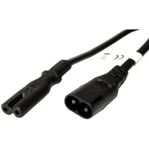 OEM kabel síťový prodlužovací 2pinový, C7/C8, 2m, černý