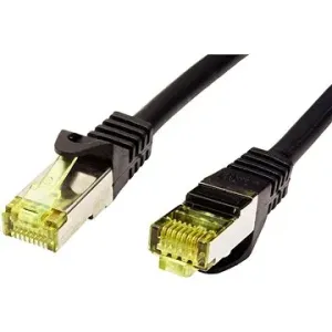 OEM S/FTP patchkabel Cat 7, s konektory RJ45, LSOH, 0.25m, černý