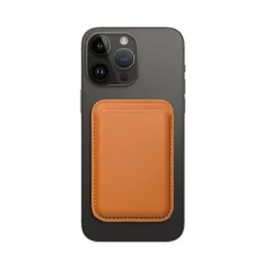 Pouzdro Leather Mag Wallet Magsafe kompatibilní peněženka, kreditní karty oranžová