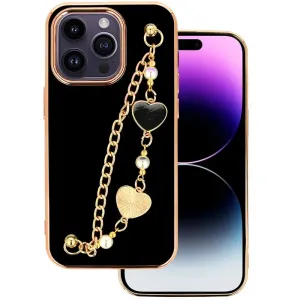Pouzdro silikon Apple iPhone 13 Deco Chain Loop vzor 3 černé