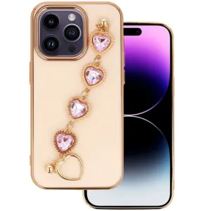 Pouzdro silikon Apple iPhone 14 PRO Deco Chain Loop vzor 2 růžové