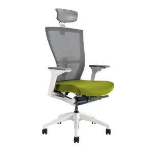 Ergonomická kancelářská židle OfficePro Merens White Barva: zelená, Opěrka hlavy: s opěrkou **