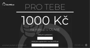OLIVIE Elektronický dárkový poukaz PRO TEBE Hodnota: 1000 Kč