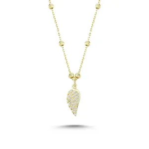 OLIVIE Stříbrný náhrdelník ANDĚLSKÉ KŘÍDLO GOLD 1722 Ag 925; ≤2,1 g